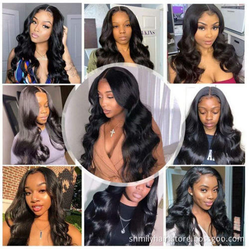 Natural Water Wave U Part Brazilian 100% Human Hair Wigs For Black Women Wholesale Raw Indian Virgin Blend Wig Hair Extensions